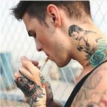 纹身霸气男人抽烟头像图片