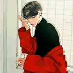 男生喝酒伤感动漫头像图片