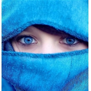 蓝眼睛蓝色系女头图片