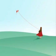 清新女生放风筝头像图片