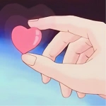 手捏一颗粉色心头像图片