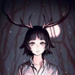 安静意境鹿角动漫女生头像图片