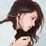 耳机听歌手绘女生头像图片