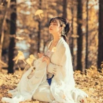 唯美秋天古风女头图片