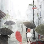 雨中相拥情侣头像图片
