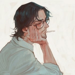 沧桑抽烟老男人漫画头像图片