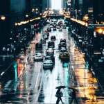 车水马龙的城市风景头像图片