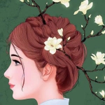 头上戴花文艺女头图片