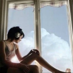 清新安静倾听女生头像图片