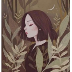 文艺温柔漫画女头图片