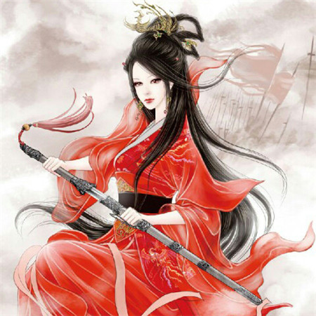 执剑好看高清的霸气古装女侠头像图片(图5)