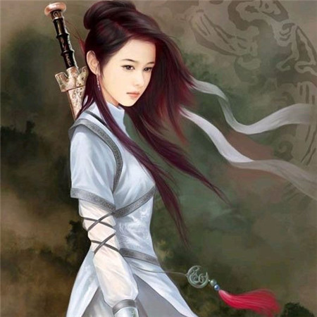 执剑好看高清的霸气古装女侠头像图片(图2)