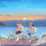 情侣骑着单车的头像图片