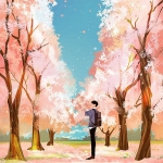 男生独处安静的治愈漫画风景头像图片