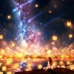 梦幻满天星空孔明灯头像图片