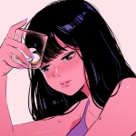 动漫伤感喝酒女头图片