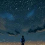 男生背影满天星辰励志头像图片