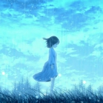 孤独伤感雨中意境漫画女头图片