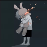 抱熊玩偶伤感孤独头像图片