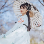 清新古风打伞女头图片