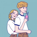 女生从后面抱男生甜蜜卡通情头图片