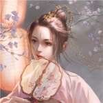 拿扇子漫画古风女头图片