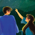 漫画一起看流星雨浪漫情头图片