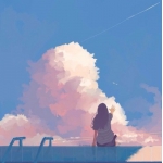 女生放飞思绪背影头像图片