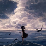 意境满满伤感漫画女头图片