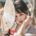 真人古风拿扇子遮脸女头图片