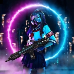 超燃拿枪电竞女头图片