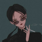 霸气超拽叼烟眼镜漫画女头图片