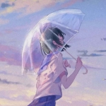 伤感打伞漫画背影女头图片