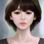 女生流泪短发漫画头像图片