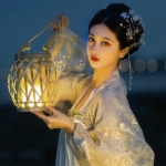 真人拿灯笼古风思念头像图片