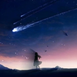 唯美流星划过伤感意境头像图片