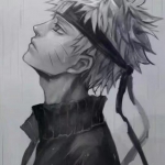 男生黑白伤感侧脸头像图片