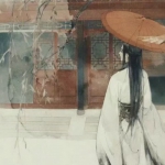 伤感打伞古风男人背影头像图片