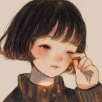 抹泪动漫小女孩头像图片