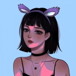 兔耳时尚潮流漫画女头图片