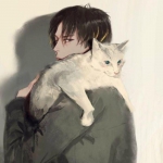 孤独抱宠物冷酷男头图片