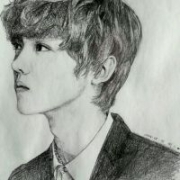 帅气鹿晗素描头像图片大全