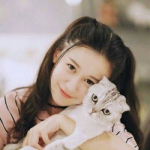 唯美抱猫咪女生微信头像图片