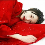 唯美伤感高清古风红衣女子头像图片,思君朝与暮