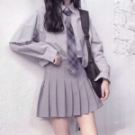 学校风女生半身不露头头像图片 制服控
