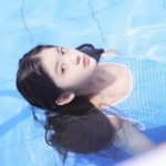 蓝色个性女头真人图片