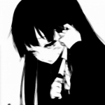 暗黑系高清伤感的黑白最丧头像动漫女图片