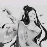 黑白古风好看高清的女生动漫头图片