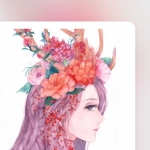 手绘彩绘图片女头高清