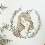 画在纸上面的手绘女头图片